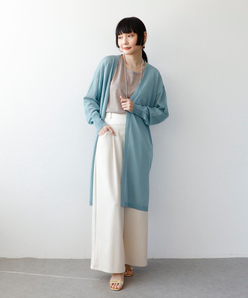 Three Four Time（ｽﾘｰﾌｫｰﾀｲﾑ）の「UVサラサラロングカーディガン（カーディガン/ボレロ・レディース・ベージュ/ブラック/ブルー・FREE）」の7枚目の写真