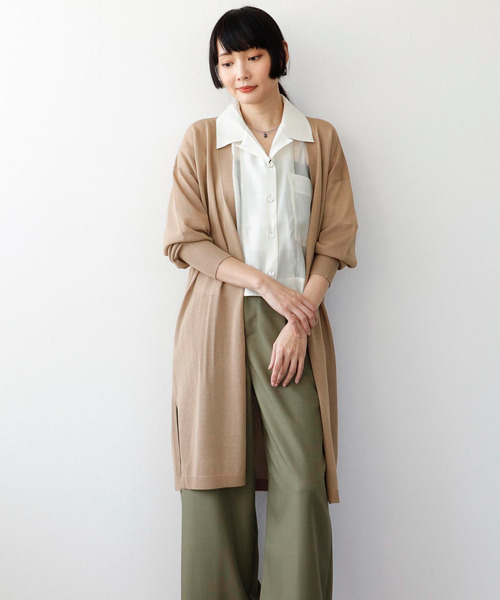 Three Four Time（ｽﾘｰﾌｫｰﾀｲﾑ）の「UVサラサラロングカーディガン（カーディガン/ボレロ・レディース・ベージュ/ブラック/ブルー・FREE）」の9枚目の写真