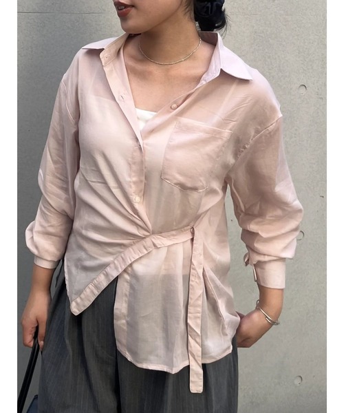 H.TOKYO(エイチトウキョウ)の「ウエストベルト付き シアーシャツ(シャツ/ブラウス・レディース・カーキ/グレー/ブルー/ホワイト/ピンク・FREE)」の21枚目の写真