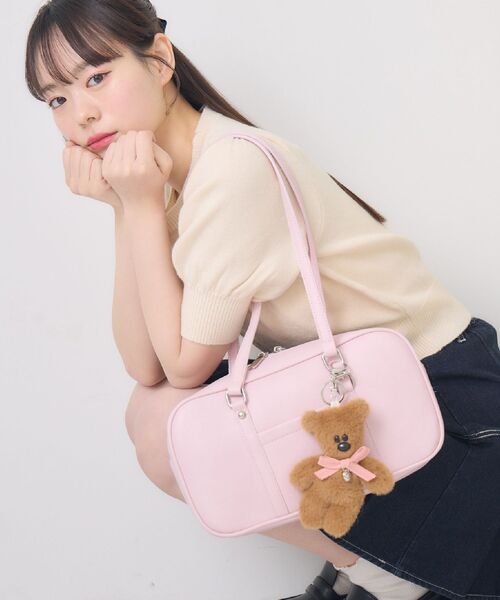 ems excite（エムズエキサイト）の「ロングハンドルボストン（ショルダーバッグ・レディース・ライトブラウン/ブラック/ピンク・ONE SIZE）」の3枚目の写真