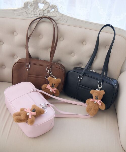 ems excite（エムズエキサイト）の「ロングハンドルボストン（ショルダーバッグ・レディース・ライトブラウン/ブラック/ピンク・ONE SIZE）」の4枚目の写真