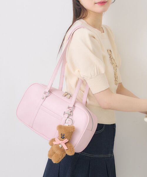 ems excite（エムズエキサイト）の「ロングハンドルボストン（ショルダーバッグ・レディース・ライトブラウン/ブラック/ピンク・ONE SIZE）」の8枚目の写真