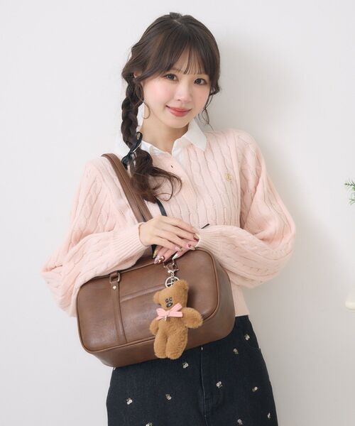 ems excite（エムズエキサイト）の「ロングハンドルボストン（ショルダーバッグ・レディース・ライトブラウン/ブラック/ピンク・ONE SIZE）」の11枚目の写真