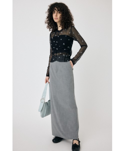 MOUSSY(マウジー)の「FLARE BACK マキシスカート(スカート・レディース・グレー/ブラック・1/2)」の5枚目の写真