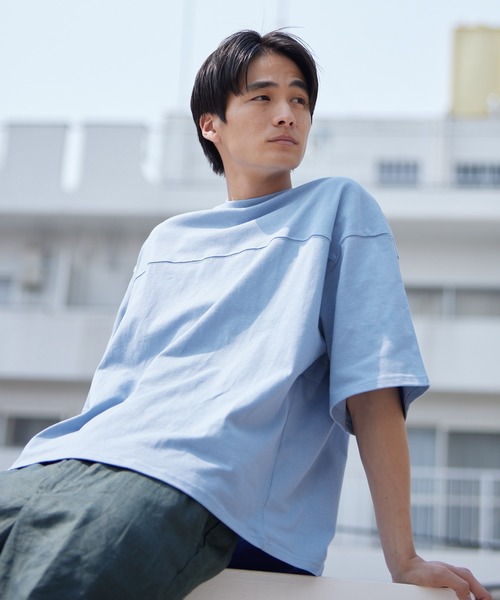 coca（coca）（コカ）の「ヘビーウェイトフットボールTシャツ（Tシャツ/カットソー・メンズ・ネイビー/ライトグレー/ライトグリーン/ホワイト/ライトピンク/ブラック/ライトブルー/ライトベージュ・M/XL/L）」の6枚目の写真