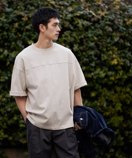 coca（coca）（コカ）の「ヘビーウェイトフットボールTシャツ（Tシャツ/カットソー・メンズ・ネイビー/ライトグレー/ライトグリーン/ホワイト/ライトピンク/ブラック/ライトブルー/ライトベージュ・M/XL/L）」の12枚目の写真