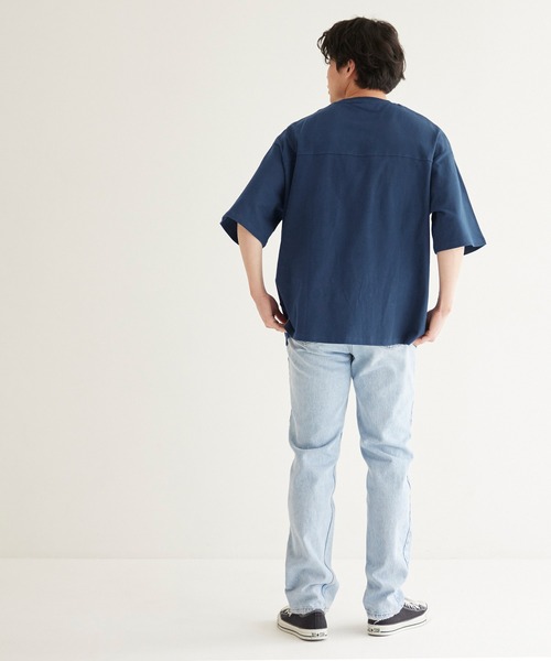 coca（coca）（コカ）の「ヘビーウェイトフットボールTシャツ（Tシャツ/カットソー・メンズ・ネイビー/ライトグレー/ライトグリーン/ホワイト/ライトピンク/ブラック/ライトブルー/ライトベージュ・M/XL/L）」の17枚目の写真