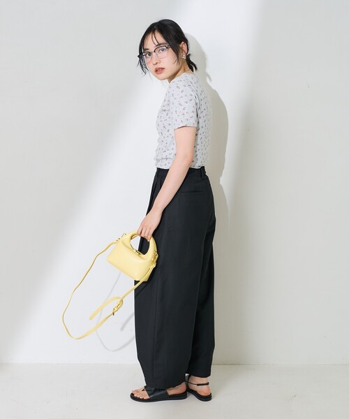 FREAK'S STORE（フリークスストア）の「花柄針抜きフライス ヘンリーTシャツ（Tシャツ/カットソー・レディース・オフホワイト/グレー/ネイビー・ﾌﾘ-）」の14枚目の写真