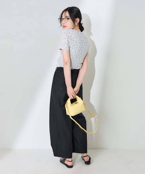 FREAK'S STORE（フリークスストア）の「花柄針抜きフライス ヘンリーTシャツ（Tシャツ/カットソー・レディース・オフホワイト/グレー/ネイビー・ﾌﾘ-）」の15枚目の写真