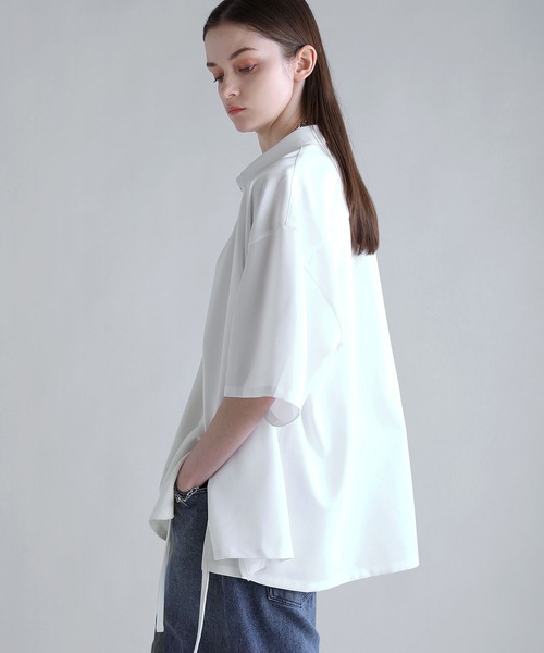 SOCCE（ソーシー）の「ルーズシルエット防シワ半袖シャツ（シャツ/ブラウス・メンズ・ホワイト/チャコール/サックスブルー・S/M/L/XL）」の5枚目の写真