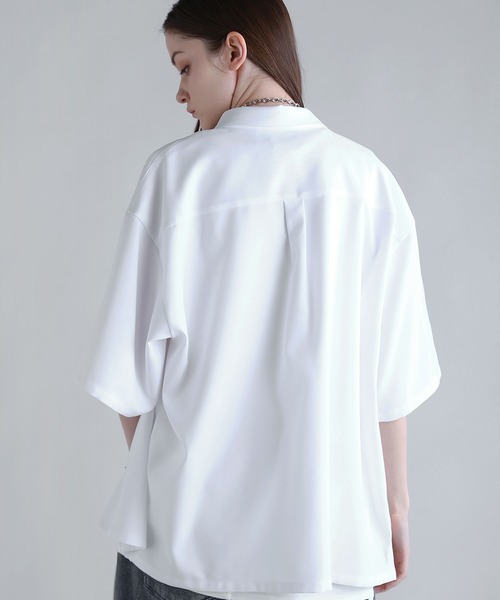 SOCCE（ソーシー）の「ルーズシルエット防シワ半袖シャツ（シャツ/ブラウス・メンズ・ホワイト/チャコール/サックスブルー・S/M/L/XL）」の8枚目の写真