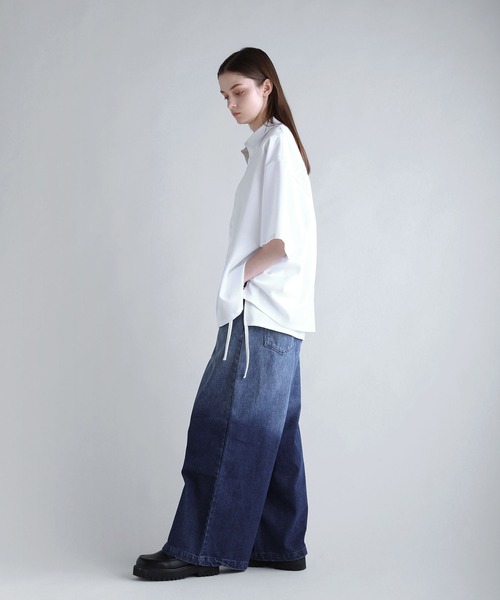 SOCCE（ソーシー）の「ルーズシルエット防シワ半袖シャツ（シャツ/ブラウス・メンズ・ホワイト/チャコール/サックスブルー・S/M/L/XL）」の11枚目の写真