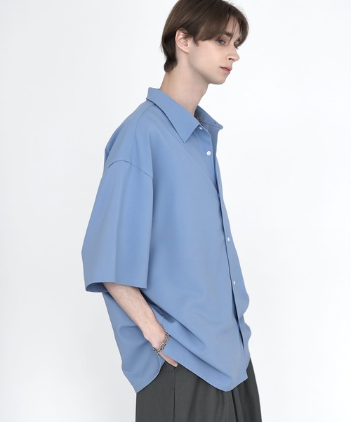 SOCCE(ソーシー)の「ルーズシルエット接触冷感防シワ半袖シャツ(シャツ/ブラウス・メンズ・ホワイト/チャコール/サックスブルー/ライトグレー・S/M/L/XL)」の22枚目の写真