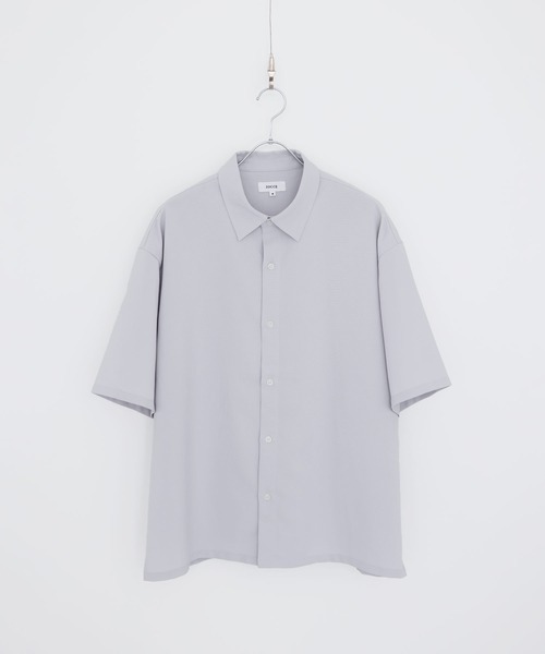 SOCCE(ソーシー)の「ルーズシルエット接触冷感防シワ半袖シャツ(シャツ/ブラウス・メンズ・ホワイト/チャコール/サックスブルー/ライトグレー・S/M/L/XL)」の14枚目の写真