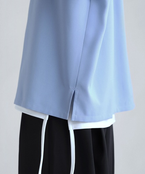 SOCCE(ソーシー)の「ルーズシルエット接触冷感防シワ半袖シャツ(シャツ/ブラウス・メンズ・ホワイト/チャコール/サックスブルー/ライトグレー・S/M/L/XL)」の8枚目の写真