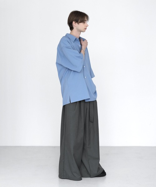 SOCCE(ソーシー)の「ルーズシルエット接触冷感防シワ半袖シャツ(シャツ/ブラウス・メンズ・ホワイト/チャコール/サックスブルー/ライトグレー・S/M/L/XL)」の18枚目の写真
