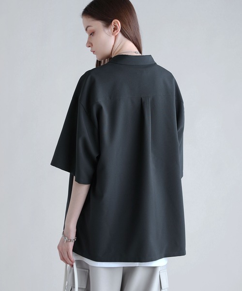 SOCCE（ソーシー）の「ルーズシルエット防シワ半袖シャツ（シャツ/ブラウス・メンズ・ホワイト/チャコール/サックスブルー・S/M/L/XL）」の17枚目の写真