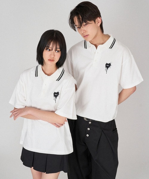 ONCILY（オンシェリー）の「MOSS STITCH DRAW CODE POLO SHIRT