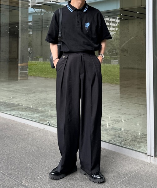 ONCILY(オンシェリー)の「MOSS STITCH DRAW CODE POLO SHIRT / ドローコード鹿の子ポロシャツ(ポロシャツ・メンズ・ブラック系その他2/ブラック/アイボリー/ブラック系その他3/グレー/ネイビー系/ブルー/ナチュラル/ブラック系その他/オフホワイト/ネイビー/レッド/ブラック系その他4/ブラウン/グリーン/イエロー/ピンク/ブラック系その他5/ホワイト系その他/ホワイト系その他2・LARGE/SMALL/MEDIUM)」の22枚目の写真