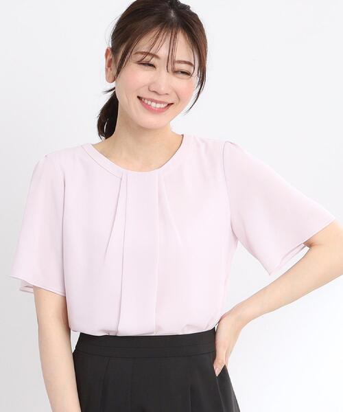 Reflect(リフレクト)の「【UVカット/接触冷感/マシンウォッシュ可能】タックデザインブラウス(シャツ/ブラウス・レディース・アイボリー/ブラック/サックスブルー/ライトグレー/ピンク・05/07/09/11/13/15 /17)」の5枚目の写真