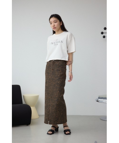 AZUL by moussy（アズールバイマウジー）の「AZUL DENIM レオパードハイウエストスカート（デニムスカート・レディース・ブラウン系その他・SMALL/MEDIUM）」の3枚目の写真
