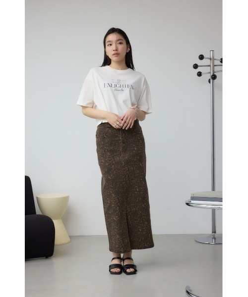 AZUL by moussy（アズールバイマウジー）の「AZUL DENIM レオパードハイウエストスカート（デニムスカート・レディース・ブラウン系その他・SMALL/MEDIUM）」の4枚目の写真