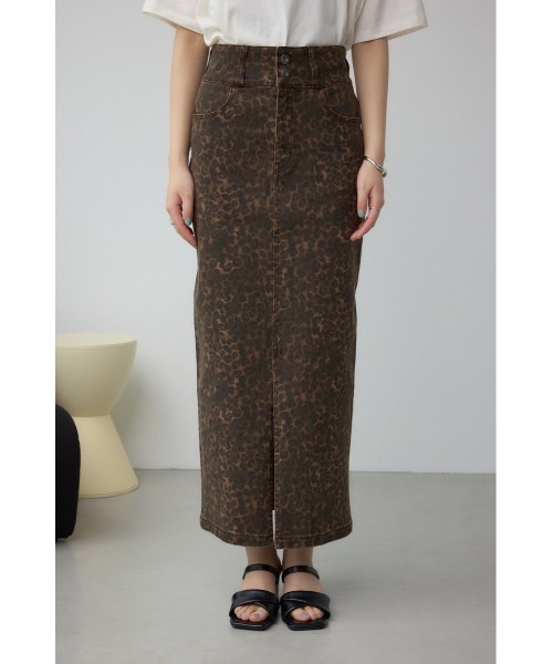 AZUL by moussy（アズールバイマウジー）の「AZUL DENIM レオパードハイウエストスカート（デニムスカート・レディース・ブラウン系その他・SMALL/MEDIUM）」の5枚目の写真