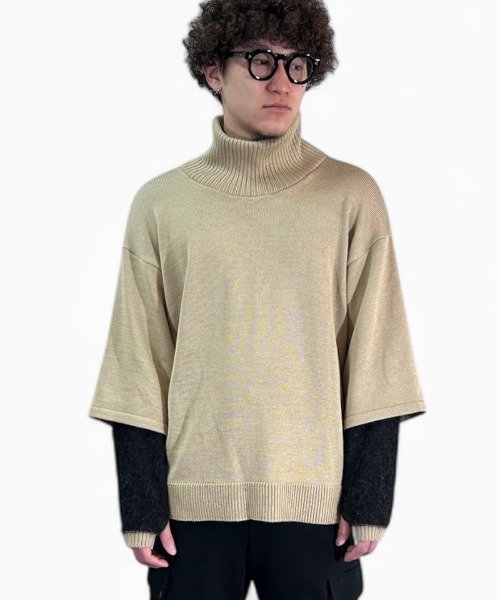 masterkey(マスターキー)の「mn3110-CANNON タートルニット(ニット/セーター・メンズ・ベージュ/グリーン/ブラック・1/2)」の4枚目の写真