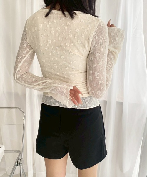 merrylatte（メリーラテ）の「ガーリーリボンレーストップス（シャツ/ブラウス・レディース・アイボリー・SMALL）」の11枚目の写真