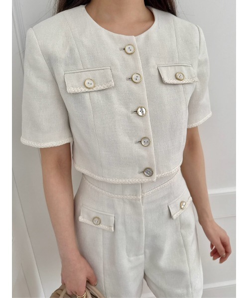 SNIDEL（スナイデル）の「サマーツイードジャケット（その他アウター・レディース・アイボリー/ラベンダー/ネイビー・0/1）」の9枚目の写真