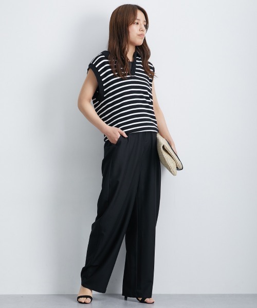 IENA LIMONTA ジャガードパンツ　ネイビー　40 IENA LIMONTA ジャガードパンツ ネイビー 40 IENA LIMONTA