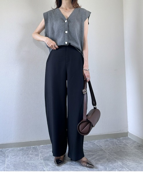 25SS BEAUTY&YOUTH タック カーブパンツ セール】【再入荷】【低身長/高身長サイズ有】カーブパンツ