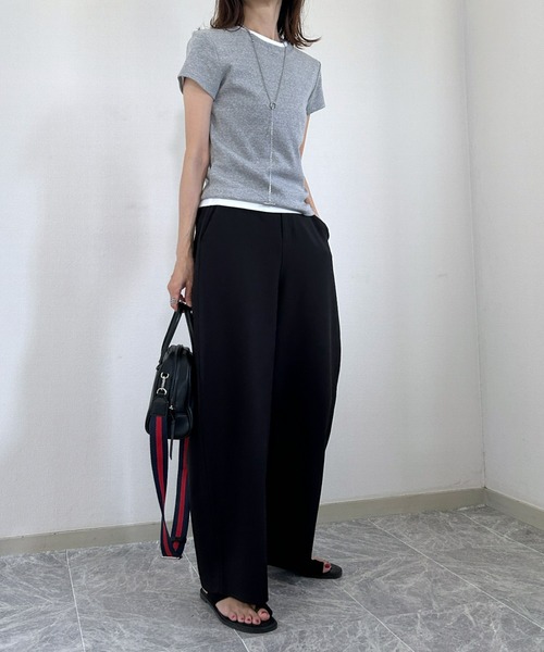 nissen（ニッセン）の「[新色追加]【低身長/高身長サイズ有】カーブパンツ（Petitjo/slattgir.)　美脚見え（その他パンツ・レディース・ブラック/グレー/ベージュ/モカ・PSS/PS/PM/S/M/L/LL/3L/TM/TL/TLL/T3L）」の15枚目の写真