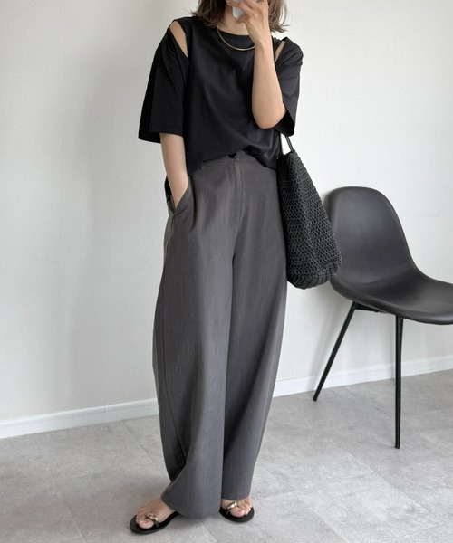 nissen（ニッセン）の「[新色追加]【低身長/高身長サイズ有】カーブパンツ（Petitjo/slattgir.)　美脚見え（その他パンツ・レディース・ブラック/グレー/ベージュ/モカ・PSS/PS/PM/S/M/L/LL/3L/TM/TL/TLL/T3L）」の22枚目の写真