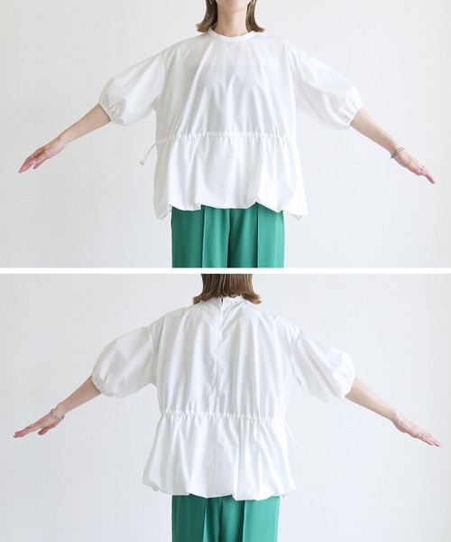 reca（レカ）の「裾バルーンペプラムブラウス（シャツ/ブラウス・レディース・オフホワイト/ブラック・M）」の17枚目の写真