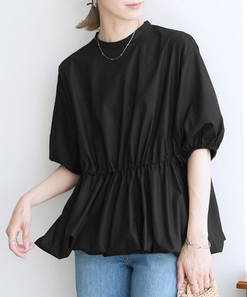 reca（レカ）の「裾バルーンペプラムブラウス（シャツ/ブラウス・レディース・オフホワイト/ブラック・M）」の8枚目の写真