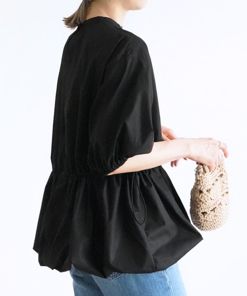 reca（レカ）の「裾バルーンペプラムブラウス（シャツ/ブラウス・レディース・オフホワイト/ブラック・M）」の10枚目の写真