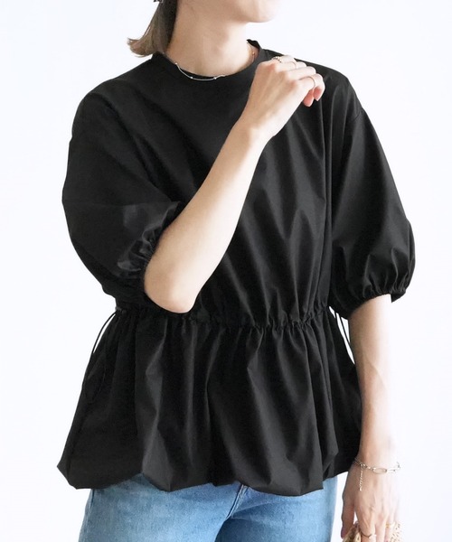 reca（レカ）の「裾バルーンペプラムブラウス（シャツ/ブラウス・レディース・オフホワイト/ブラック・M）」の11枚目の写真