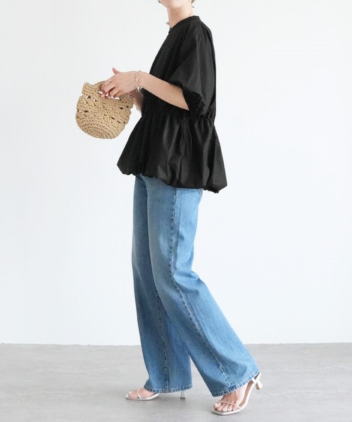 reca（レカ）の「裾バルーンペプラムブラウス（シャツ/ブラウス・レディース・オフホワイト/ブラック・M）」の12枚目の写真