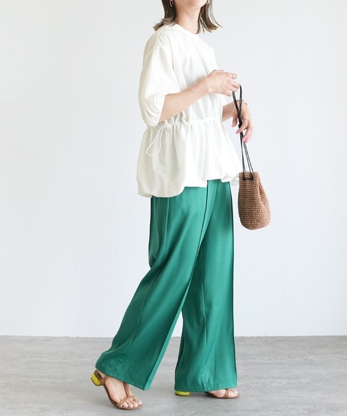 reca（レカ）の「裾バルーンペプラムブラウス（シャツ/ブラウス・レディース・オフホワイト/ブラック・M）」の5枚目の写真