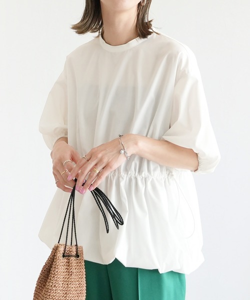 reca（レカ）の「裾バルーンペプラムブラウス（シャツ/ブラウス・レディース・オフホワイト/ブラック・M）」の3枚目の写真