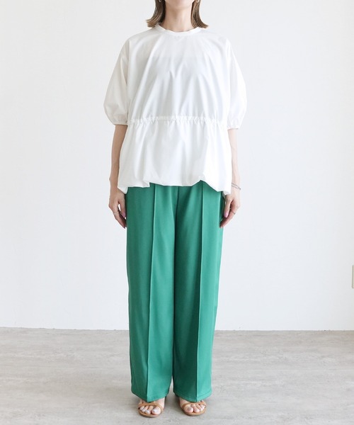 reca（レカ）の「裾バルーンペプラムブラウス（シャツ/ブラウス・レディース・オフホワイト/ブラック・M）」の14枚目の写真