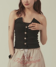 BLANK　 | ▲Nuance Design Button Bare top/ニュアンスデザインボタンベアトップ(チューブトップ)