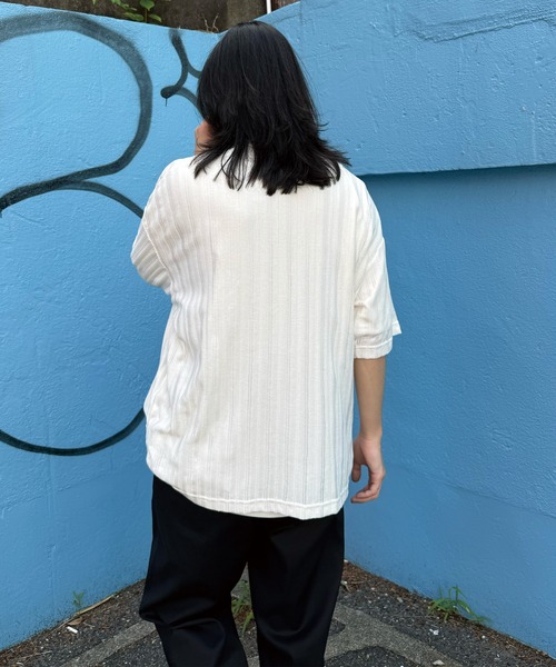 RATTLE TRAP(ラトルトラップ)の「ストライプシアーポロシャツ(ポロシャツ・メンズ・ホワイト/ブラック・LL/S/M/L)」の3枚目の写真