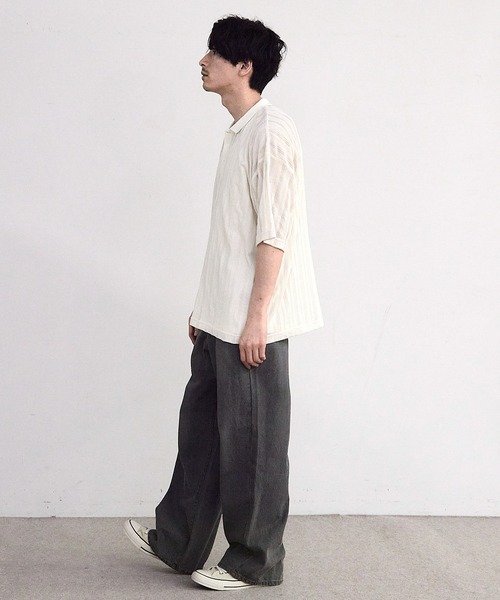 RATTLE TRAP(ラトルトラップ)の「ストライプシアーポロシャツ(ポロシャツ・メンズ・ホワイト/ブラック・LL/S/M/L)」の11枚目の写真