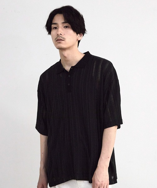 RATTLE TRAP(ラトルトラップ)の「ストライプシアーポロシャツ(ポロシャツ・メンズ・ホワイト/ブラック・LL/S/M/L)」の19枚目の写真