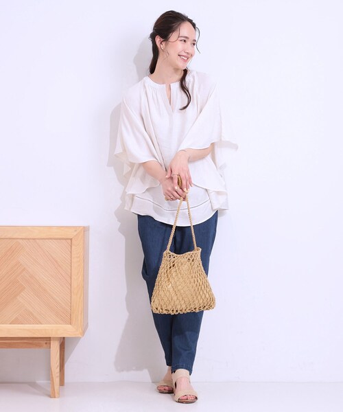 SHOO・LA・RUE（シューラルー）の「マクラメショルダーバッグ（ショルダーバッグ・レディース・ネイビー/アイボリー/キャメル・00）」の7枚目の写真