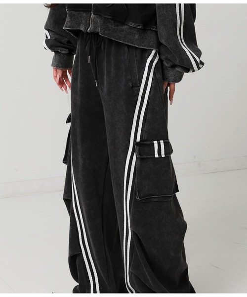 ウォッシュ加工 ライン スウェット カーゴパンツ（カーゴパンツ