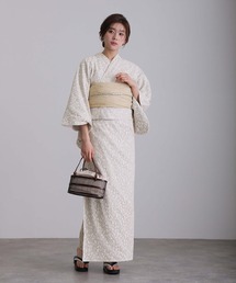 yulie(ユリエ)の【セパレート 二部式 】一人で着られる  大人浴衣3点セット オリジナルデザイン 綿 兵児帯 女性 黒 選べる シック レトロ レース 花柄 ウエストゴム(浴衣)
