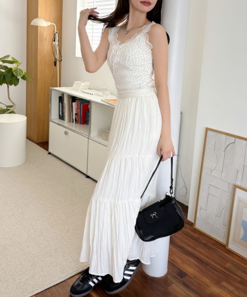 Ada.（エイダ）の「小花柄 レースデザイン キャミソール（キャミソール・レディース・アイボリー/オートミール/オフホワイト・FREE）」の18枚目の写真